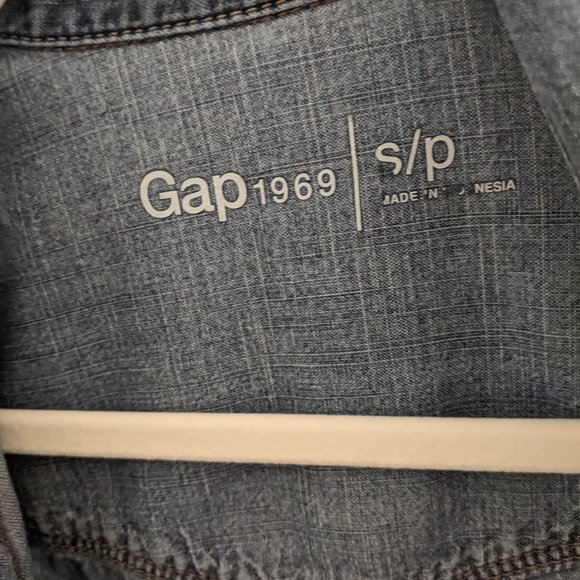 Gap Jean/Shirt Dress Small Blue Casual Button-Up Above Knee - Picture 5 of 5